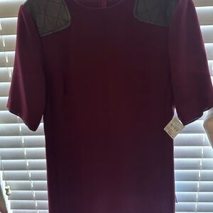 Chic Burgundy Dress with Black Accents